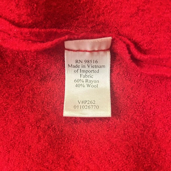 Coldwater Creek Wool Blend Button Front Cardigan Blazer Red Size XL - Picture 10 of 12